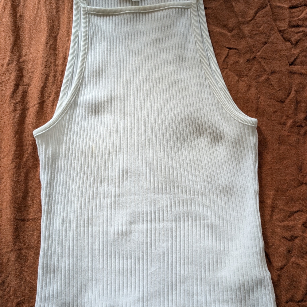 Ribbed Sleeveless Top in Cream